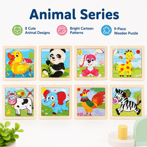 Rompecabezas <span class=keywords><strong>de</strong></span> Madera para Niños <span class=keywords><strong>con</strong></span> Diseño <span class=keywords><strong>de</strong></span> Animales <span class=keywords><strong>de</strong></span> Dibujos Animados - Product Image 4