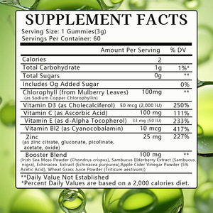 Gummies de Chlorophylle OEM ODM avec Vitamine B2 – Mélange Booster Beauté – Bonbons Gommeux Vitaminés Sans Sucre – Complément Alimentaire pour Adultes - Product Image 2