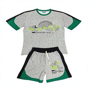 Conjunto Deportivo de Verano para Hombre <span class=keywords><strong>J</strong></span> & <span class=keywords><strong>H</strong></span>, 2 Piezas, Camiseta y Pantalones Cortos, 100% Algodón Ecológico, Estampado Digital, Bloques de Color, Tallas Grandes - Product Image 5