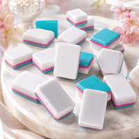 Ensemble de Mahjong Américain de Luxe 160 Tuiles, Tuiles Acryliques Quadri-couches Quatre Couleurs avec Motifs Desserts et Floraux pour Détaillants B2B