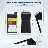 Sistema POS Android Z108 con Pantalla Principal de 8 Pulgadas, Pantallas Dobles y Lector NFC para Restaurantes