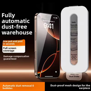 ฟิล์มกระจกนิรภัยแบบใสไร้ขอบดำ ป้องกันฝุ่น สำหรับ iPhone17 iPhone16 Pro Max ป้องกันหน้าจอเต็มรูปแบบ F - Product Image 4