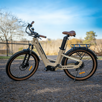 Vélo électrique de ville de style rétro, confortable pour les trajets quotidiens, batterie au lithium intégrée, vélo électrique pour adultes 48V 750W