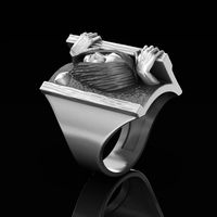 Bagues en or pour hommes, bijoux fantaisie Hip Hop Horror Coffin, bijoux plaqués or 18 carats pour femmes