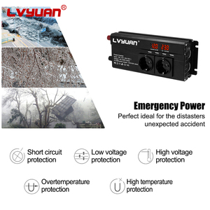 <span class=keywords><strong>Lvyuan</strong></span> Smart Dc 12V 24V Ac 220 <span class=keywords><strong>1000W</strong></span> 2000W Onduleur à onde sinusoïdale modifiée avec plusieurs prises USB et prises - Product Image 5