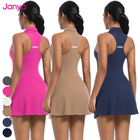 Robe de Tennis Janya pour Femmes avec Coussinets Amovibles et Demi-Zip, Tenue Sportive Une Pièce avec Short pour Golf, Yoga, Course et Activités