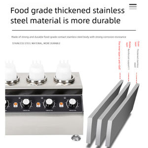 Ticari paslanmaz çelik elektrikli sos dağıtıcı 3 şişe biber Fudge peynir isıtıcı ile yeni durum - Product Image 2