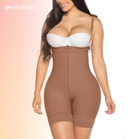 Vente en gros de gaines amincissantes en spandex à taille haute, à décolleté ouvert, avec contrôle du ventre, fermeture éclair, compression, Fajas Colombianas, culottes de contrôle