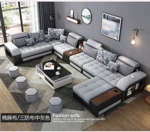 Satış hakiki deri kanepeler setleri İtalya tasarım kesit kumaş çekyat oturma odası mobilya