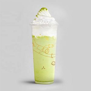 Custom Logo UV Printed Disposable Clear <b>Plastic</b> PP <b>Cups</b> 90mm Diameter CJF Brand Smoothie Juice Fruit Lemon Bubble Tea Mineral - Product Image 2