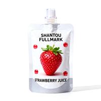 Pochette à bec verseur personnalisée avec motif de fruits pour jus liquide, sac d'emballage en plastique autoportant avec buse