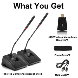 Micrófono Inalámbrico UHF QU7 para Reuniones, Micrófono de Condensador con Brazo Flexible para Conferencias, Enseñanza y Discursos, con Cancelación de Ruido Metálica - Product Image 6