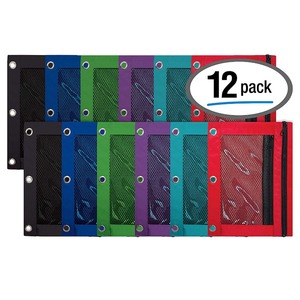 Oxford 10 màu <span class=keywords><strong>3</strong></span> mắt văn phòng phẩm túi màu B5 ba lỗ có thể nhìn thấy rõ ràng tài liệu túi hai lớp dây kéo lưới bút chì trường hợp - Product Image 6