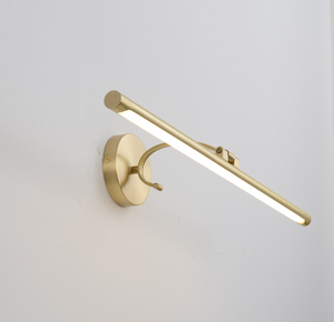 Dia.18/21/27 pouces Horizontal linéaire mur LED lampe moderne Simple américain en laiton massif salle de bain vanité lumière - Product Image 3