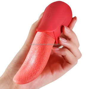 Potente 10 linguette da leccare vibratori a lingua reale rosa stimolazione del clitoride vibratore a lingua leccata rosa grande - Product Image 2
