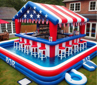 Piscine à eau gonflable extérieure personnalisée tente de pub de fête dans le jardin installations d'amusement aquatique piscine à bar gonflable