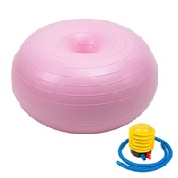 Ballon de yoga en PVC givré anti-explosion épais 50 cm, ballon d'équilibre Pilates en forme de donut pour amincissement