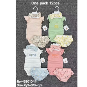 Nuevo Diseño de Verano, Conjunto Casual de 3 Piezas para Bebés Niñas, Mono de Manga Corta con Estampado a Cuadros, Transpirable, de Algodón y Poliéster, con Pantalones Cortos - Product Image 1