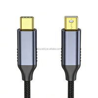Cable USB-C a Mini DP 4K60Hz, Chapado en Oro 24K, Tipo-C Mini para Adaptador, Blindaje de Lámina, Garantía de 12 Meses para MacBook Pro/Air