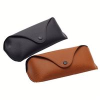 Boîte à lunettes de soleil en PU rigide de haute qualité, noire et marron, en cuir litchi, vente en gros