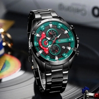 Montre chronographe sport en acier inoxydable à quartz de luxe pour homme CURREN 8402, style antique, édition limitée, 45 mm