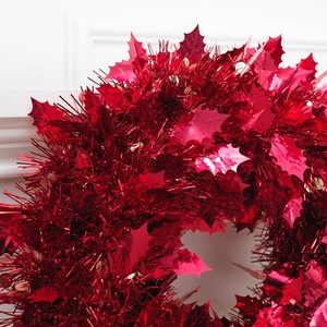 Red Christmas Wreath Handmade Garland Outdoor Front <b>Door</b> Celebration Decoration Holiday Atmosphere - Product Image 2