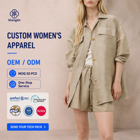 Pakaian Wanita Linen Sutra Prancis Kelas Atas, Busana Musim Panas Elegan, Pemasok Grosir Kustom OEM, Produsen