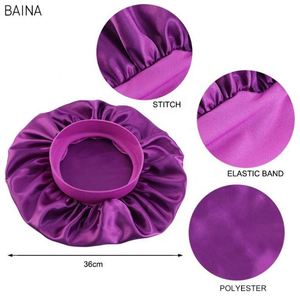 Bonnet de nuit en satin à large bande pour femme, pour soins de beauté - Product Image 2