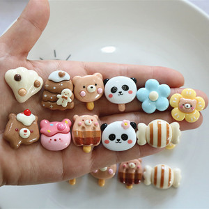 Brillant Panda fleur de glace bricolage enfants broche titre matériel clé pendentif accessoires nord K3 perles breloques en résine plastique - Product Image 3