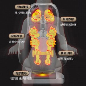 Coussin de massage complet pour le corps avec thérapie thermique pour le cou, les épaules, le dos, la taille et les hanches, alimenté par USB, coussin de massage multifonctionnel - Product Image 3