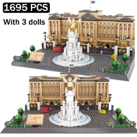 6224 Wange 1695 pièces bricolage maison ensembles briques ville londres Buckingham palais Architecture blocs de construction jouets
