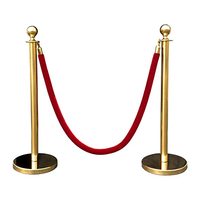 Poteaux de séparation en acier inoxydable pour tapis rouge, poteaux de gestion de file d'attente, poteaux de signalisation avec corde en velours