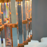 Lustre en cristal cylindrique pour l'intérieur de la maison, pour salle à manger, villa, luminaire suspendu au plafond