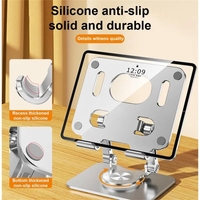 Support de tablette pliable à rotation de 360 degrés Support de tablette à réglage flexible vertical réglable en aluminium Support de tablette