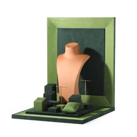 Présentoir à bijoux vert pour boucles d'oreilles et pendentifs, design moderne, plateau de présentation de bijoux de luxe avec compartiments, vente chaude