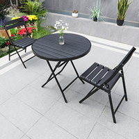 5 pièces ensemble patio bistro ensemble WPC table pliante et chaises ensembles de meubles de patio pour pelouse cour bistro