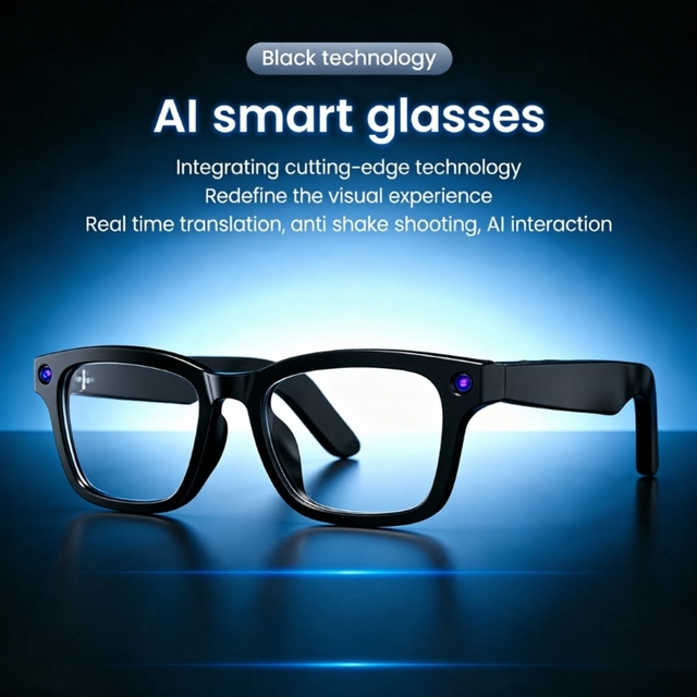 E02 Outdoor Sports Smart HD Camera Glasses for Young Users,MusicPlayer Voice Assistant Translation Touch300mAh