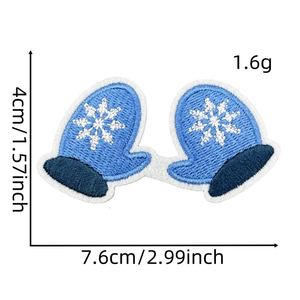แพทช์ปักลายเกล็ดหิมะสีน้ำเงินคริสต์มาส สำหรับรีดติดบนผ้าทวิลล์ เหมาะสำหรับเสื้อผ้า หมวก และกระเป๋า - Product Image 6