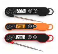 Termometer Makanan Profesional Kelas Makanan, Dapat Dilipat, Tahan Air, Digital, untuk Memasak, Memanggang, dan Permen