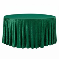Nappe Ronde en Velours Épais de Luxe, Jupe de Table Plissée Élégante, Housse de Table en Velours Premium pour Hôtels, Mariages et Décoration de Fêtes à Domicile