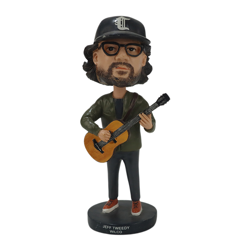 Personalizada resina artesanía bobblehead guitarra figura escultura arte decoración personalizada resina bobblehead resina artesanía recuerdo ornamento