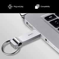 Venta al por mayor de fábrica: Nueva memoria USB 3.0 metálica de gran capacidad con logotipo personalizado, llavero portátil de 32GB, 64GB, 128GB