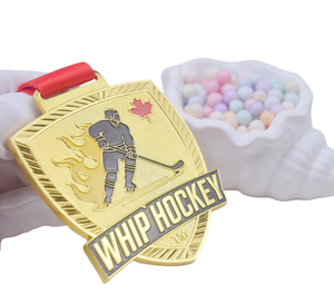 Médailles de hockey sur glace 3D personnalisées pour les sports de hockey canadien, médailles de compétition de Bandy, de baseball et de hockey sur gazon, en forme de bouclier - Product Image 5