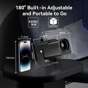 Proyector inteligente 4K Android 12,0 300 lúmenes ANSI 4 puntos Auto Keystone zoom 180 rotación 8000 TV Android <span class=keywords><strong>App</strong></span> 1080p <span class=keywords><strong>Home</strong></span> <span class=keywords><strong>Cinema</strong></span> - Product Image 3