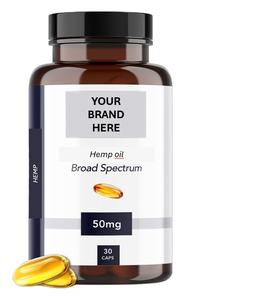 Cápsulas de aceite de cáñamo de marca blanca 50mg de amplio espectro x 30 - Product Image 1