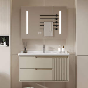 Moderno Hotel de lujo de montaje en pared de baño Vanidad Flotante Gabinete Baño Vanidades Gabinetes con fregadero - Product Image 4