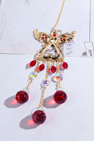 Lustre suspendu en cristal blanc avec design de fleur prismatique arc-en-ciel