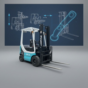 Электрический вилочный погрузчик ZeFeng 2 тонны 4WD с свинцово-кислотной/литий-ионной батареей, цельнолитыми шинами – портативный, для использования в помещении/на улице - Product Image 2