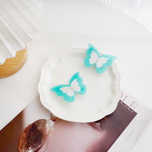 Mignon Clip à Cheveux en Acétate de 7,5 cm avec Papillon et Strass, Accessoires Cheveux Unisexe Vert Menthe Élégant, Couleur Personnalisable - Product Image 6