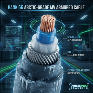Câble d'alimentation blindé XLPE SWA de qualité arctique -60°C 6/10kV-20/35kV IEC 60502-2 avec armure en fil d'acier haute tension pour postes de transformation et mines - Product Image 1
